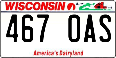 WI license plate 467OAS