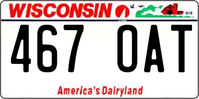 WI license plate 467OAT