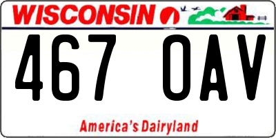 WI license plate 467OAV