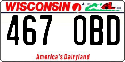 WI license plate 467OBD