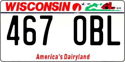 WI license plate 467OBL