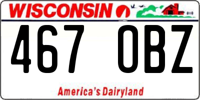 WI license plate 467OBZ