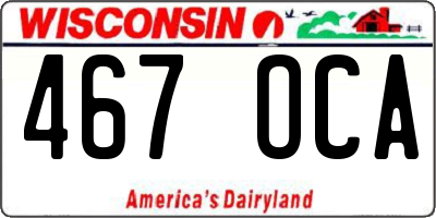 WI license plate 467OCA