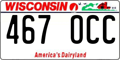 WI license plate 467OCC
