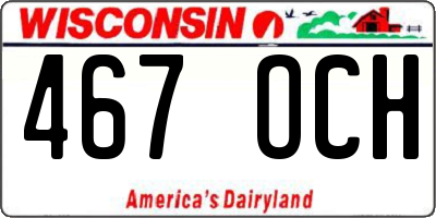 WI license plate 467OCH