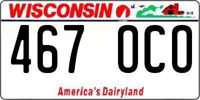 WI license plate 467OCO
