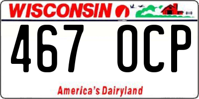 WI license plate 467OCP