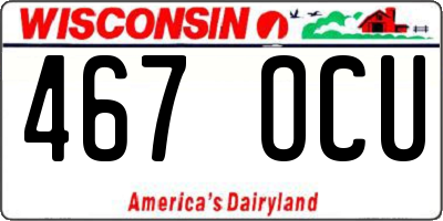 WI license plate 467OCU