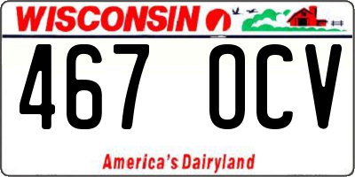 WI license plate 467OCV