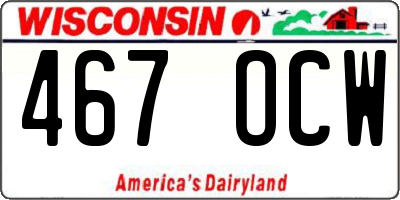 WI license plate 467OCW