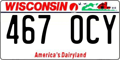 WI license plate 467OCY