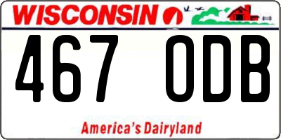 WI license plate 467ODB
