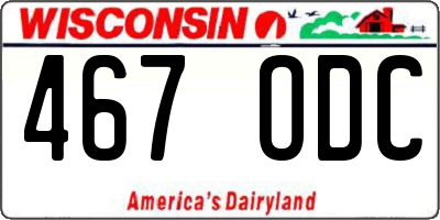 WI license plate 467ODC