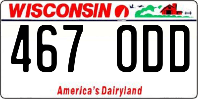 WI license plate 467ODD