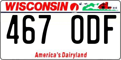 WI license plate 467ODF