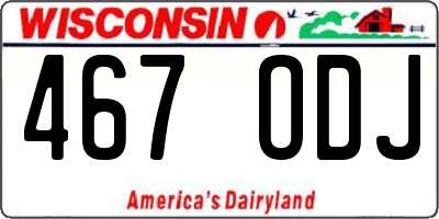 WI license plate 467ODJ
