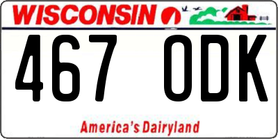 WI license plate 467ODK