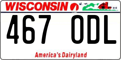 WI license plate 467ODL