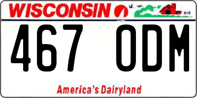 WI license plate 467ODM