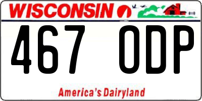 WI license plate 467ODP
