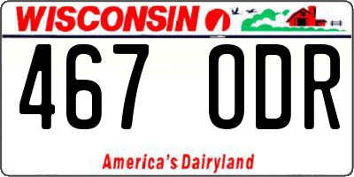 WI license plate 467ODR
