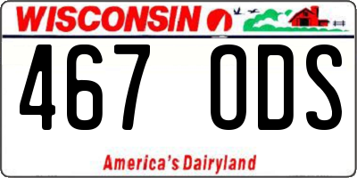 WI license plate 467ODS