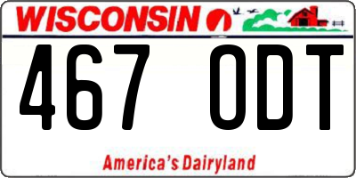 WI license plate 467ODT