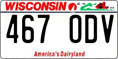 WI license plate 467ODV