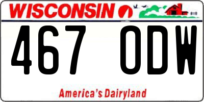 WI license plate 467ODW