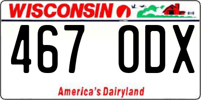 WI license plate 467ODX