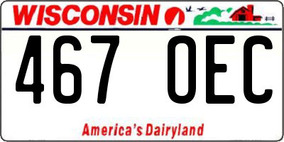 WI license plate 467OEC