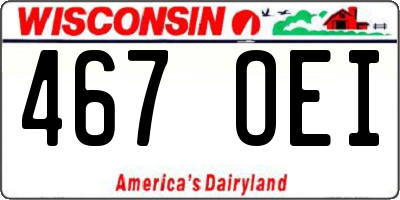WI license plate 467OEI