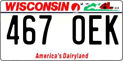 WI license plate 467OEK