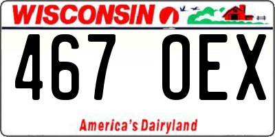 WI license plate 467OEX