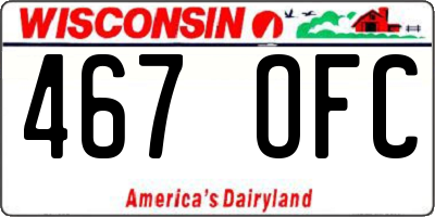 WI license plate 467OFC