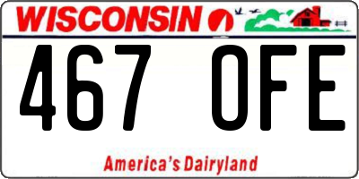 WI license plate 467OFE