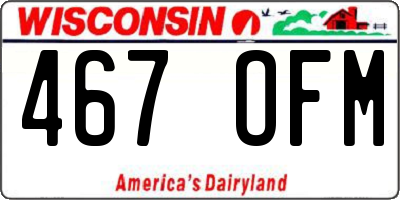 WI license plate 467OFM