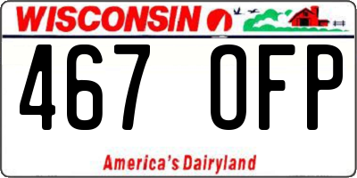 WI license plate 467OFP