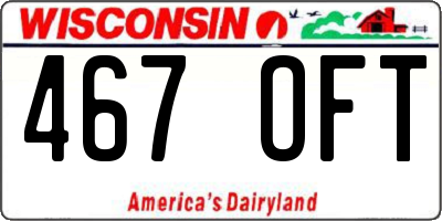 WI license plate 467OFT