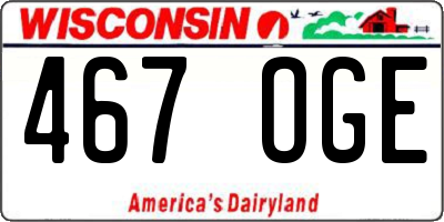 WI license plate 467OGE