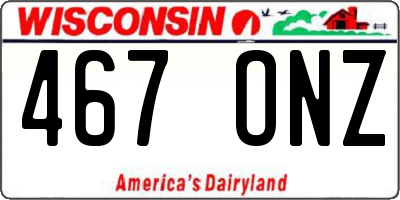 WI license plate 467ONZ