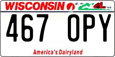 WI license plate 467OPY