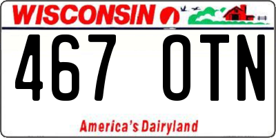 WI license plate 467OTN