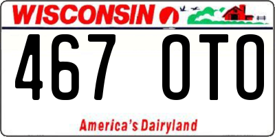 WI license plate 467OTO
