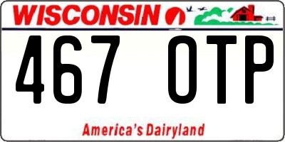 WI license plate 467OTP