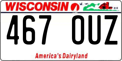 WI license plate 467OUZ