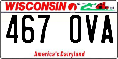 WI license plate 467OVA