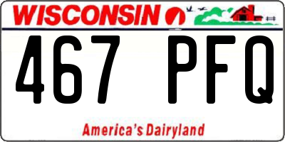 WI license plate 467PFQ