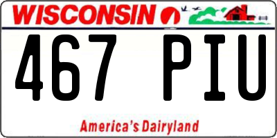 WI license plate 467PIU