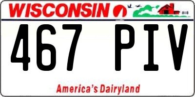 WI license plate 467PIV